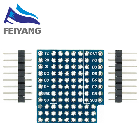 5PCS ProtoBoard Shield for WEMOS D1 mini double sided perf board with 2 pinhead ► Photo 1/6