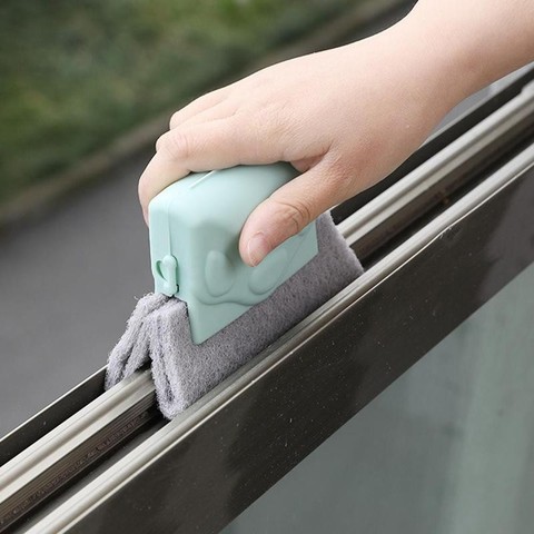 2 in 1 Groove Cleaning Tool Creative Window Groove Cleaning Cloth Window  Cleaning Brush Windows Slot Cleaner Brush Groove Brush