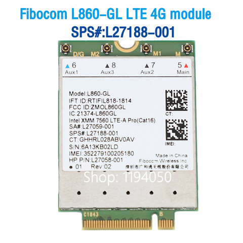 Fibocom L860-GL 4G LTE Module SPS#L27188-001 4G Card For HP Elitebook X360 830 840 850 ► Photo 1/5