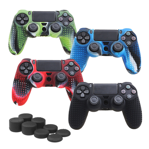 Camouflage Silicone Rubber Skin Grip Cover Case for PS4 PlayStation 4 Controller 7.09x4.33inch 1Pcs ► Photo 1/6