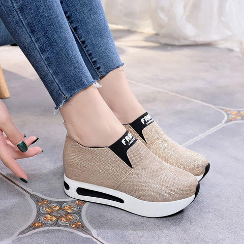 Women Shoes Ladies Flat Thick Bottom Shoes Slip on Ankle Boots Casual Platform Sport Shoes 2022 New ► Photo 1/6