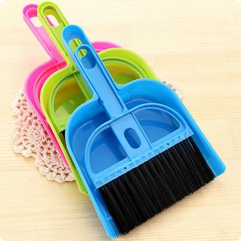 Mini Desktop Sweep Cleaning Brush Two-Piece Set Keyboard Brush Small Broom Dustpan Set for Home School Office Clean Brush ► Photo 1/6