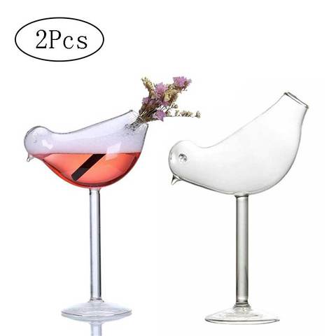 2Pcs/Set Bird Champagne Glass Creative Molecular Smoked Cocktail Goblet Glasses Party Bar Drinking Cup Wine Juice Cup 150ml ► Photo 1/6