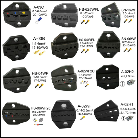 HS/SN series plier jaws crimping tool 190/230mm HS-03B/03C HS-04WF A-02WF SN-16WF/06WF A-02H1 A-02WF2C HS-625WFL HS-06WF2C SN-2 ► Photo 1/6