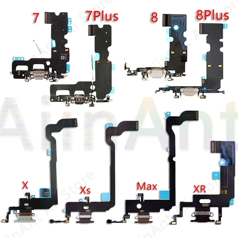 AiinAnt Original USB Port Charger Dock Connector Mic Charging Flex Cable For iPhone 7 8 Plus Xs Max X XR Dock Charging Flex ► Photo 1/6