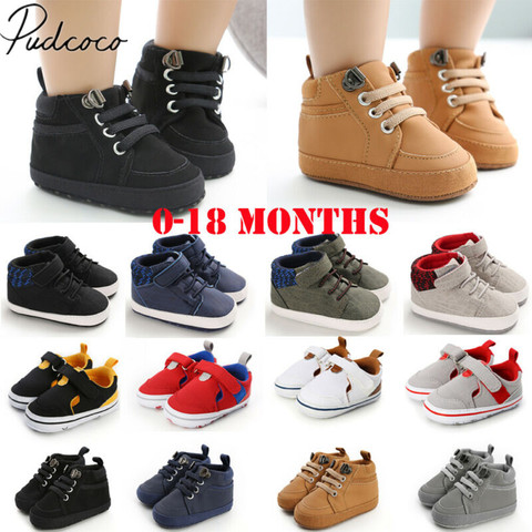 2022 Baby First Walkers 0-18M Baby Shoes Boy Girl Newborn Soft Soles Leather Crib Soft Sole Shoes PVC Sneaker ► Photo 1/1