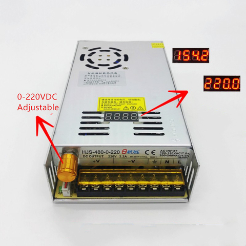 480W 2.2A 0-220V Adjustable Switching Power Supply HJS-480-0-220 DC voltage regulated SMPS with Digital Display 110/220VAC ► Photo 1/6
