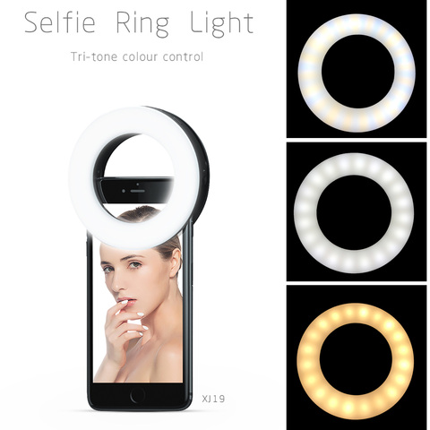 Updated 3200K-6500K 40 LED Lamps Selfie Ring Light for iPhone Andriod Vlog Ring Light Selfie Fill Light Enhancing USB Charge ► Photo 1/6