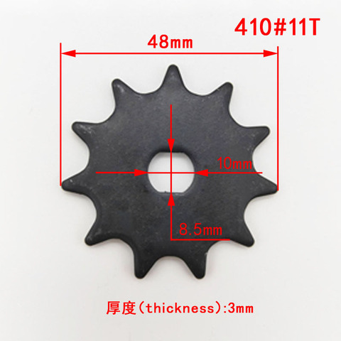 #410 8T/11T Electric GoKart Scooter Sprocket Gear for Engine Chain Drive Razor MX500 Dirt Rocket Bike DC Motor MY1020 Pinion ► Photo 1/6