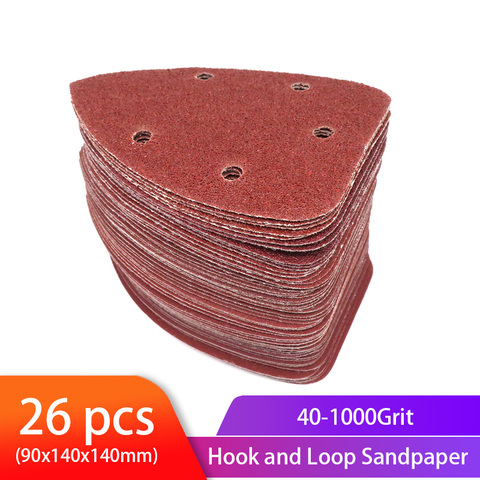 26pcs Self-adhesive Sandpaper Triangle 5 holes Delta SanderHook Loop Sandpaper Disc Abrasive Tools For Polishing Grit 40-1000 ► Photo 1/6