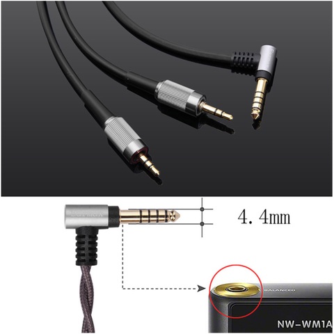 4.4mm Plugs HiFi BALANCED Audio Cable Wire For SONY MDR Z7 Z7M2 MDR Z1R HEADPHONES 6FT Black Line ► Photo 1/6