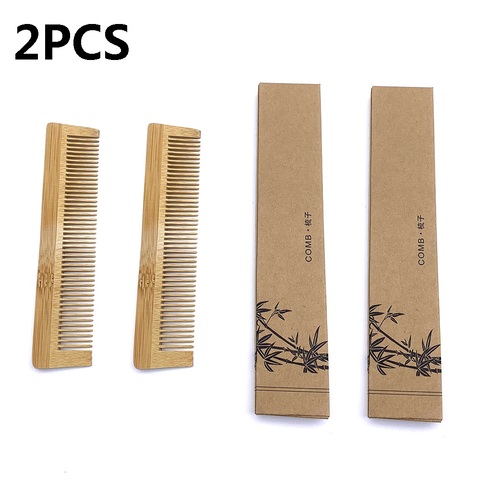 2Pcs Natural Eco Biodegradable Bamboo Comb Massage Hair Vent Brush Brushe Hair Care and Beauty Massager Wholesale Hair Care comb ► Photo 1/6