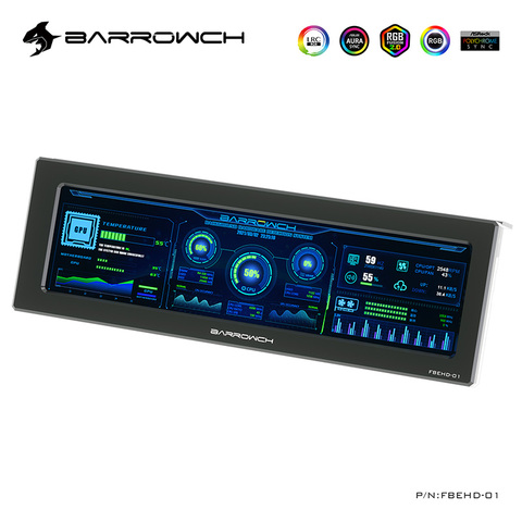 BARROWCH Temperature Monitor TFT Screen Check Computer Hardware Device ,Extended 8.8 Inch AIDA64 ,5V Light ,1920x480px,FBEHD-01 ► Photo 1/6