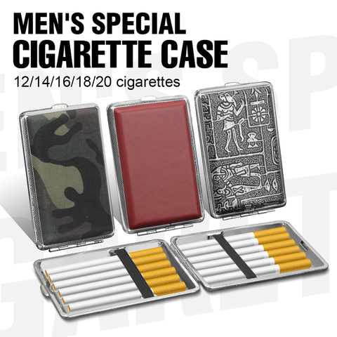 Leather Cigarette Case Tobacco Pocket Pouch Holder Box For Cigar Hold 12/14/16/18/20 Cigarettes Storage Case Box Holder Pouch ► Photo 1/6