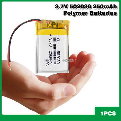 Rechargeable Li-Po battery 052030 502030 3.7V 250mah MP3 MP4 toy polymer lithium battery For GPS MID Bluetooth Headset ► Photo 1/6