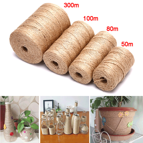 Natural Jute Twine Burlap String Hemp Rope Party Wedding Gift Wrapping Cords Thread DIY Scrapbooking Florists Craft Decor ► Photo 1/6