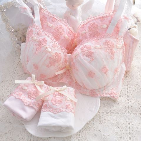 Lolita Sweet Bow Girls Sexy Lingerie Kawaii Bra Sets Underwear Japanese  Fashion 
