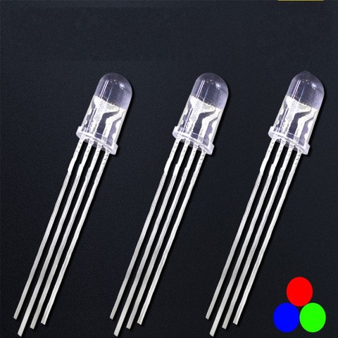 1000Pcs Multicolor 4pin 5mm RGB Led Diode Light Round Common Cathode/Anode transparent F5 Light Emitting Diode Red Green Blue ► Photo 1/6