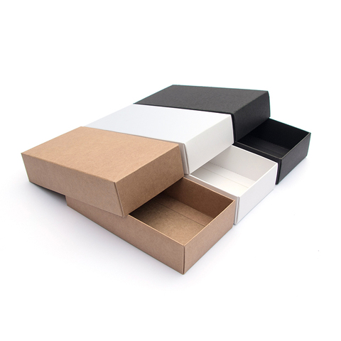 10pcs/kraft paper gift box Festival Party exquisite blank carton white black card packing box carton supporting printing logo ► Photo 1/6