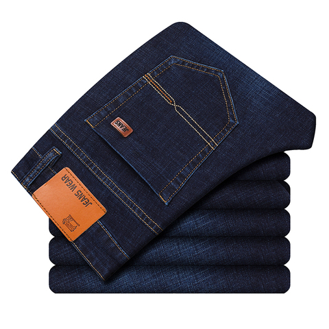 Brand 2022 New Men's Fashion Jeans Business Casual Stretch Slim Jeans Classic Trousers Denim Pants Male Black Blue ► Photo 1/6