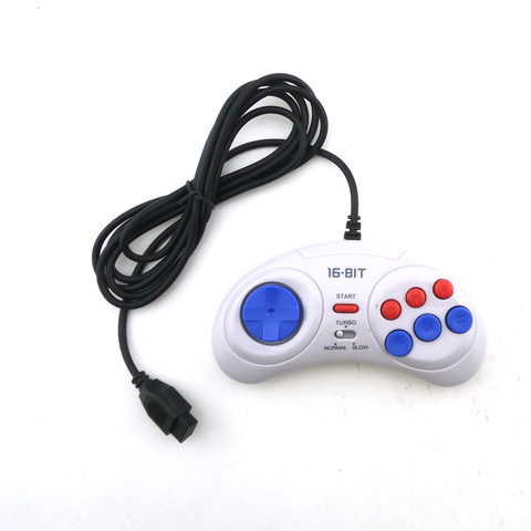 2pcs Game controller for SEGA Genesis for 16 bit handle Gamepad for MD Game Accessories Bring turbo and slow function ► Photo 1/4