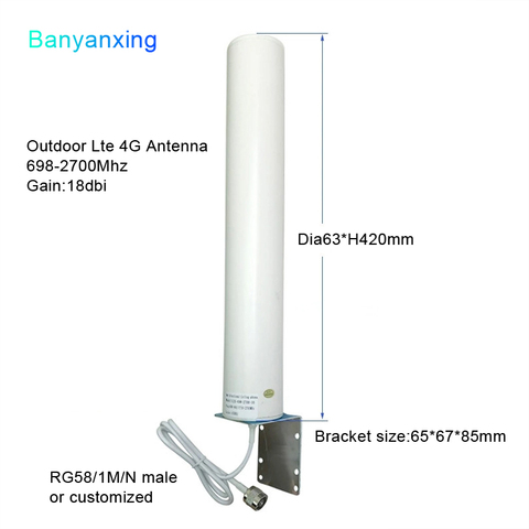 New 18dBi Omni Wifi 698-2700Mhz N Male Outdoor Lte 4G Antenna For Communication 1PCS ► Photo 1/6