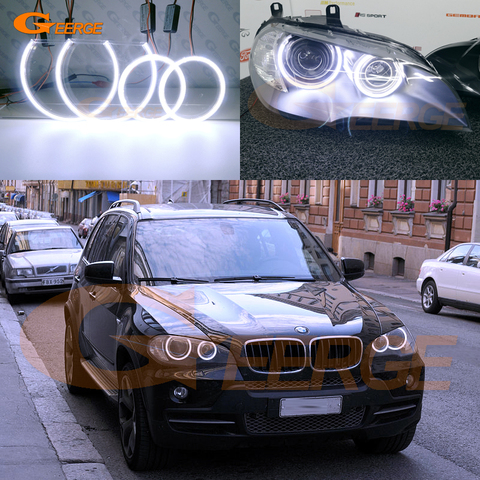 Excellent COB led angel eyes halo rings DRL Ultra bright For BMW X5 e70 2007 2008 2009 2010 2011 2012 2013 ► Photo 1/6