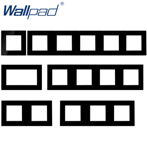 Wallpad Black Tempered Glass Frame 86*86mm 146*86mm 172*86mm 258*86mm 344*86mm 430*86mm Frame Only ► Photo 1/6