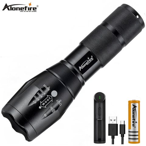 5000LM XML T6 Zoomable LED Tactical Flashlight 18650 Battery Charger Torch Light