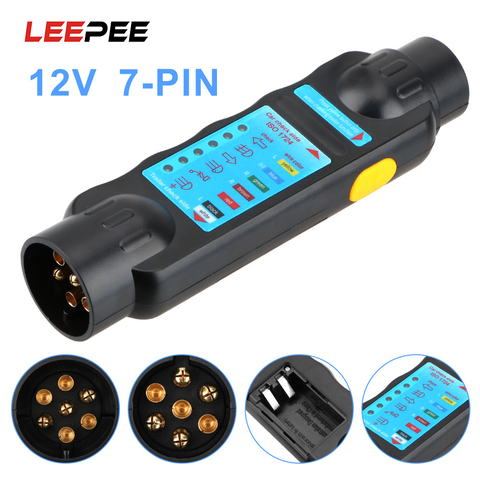 LEEPEE 7 Pin Car Towing Light Tester Trailer Tester Caravan Towing Tow Bar Light Wiring Tester Plug Socket Diagnostic Tools 12V ► Photo 1/6