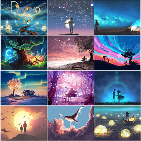 SDOYUNO Painting Out By Number Fantasy Scenery Oil Pictures For Drawing On  Canvas Paint Kits For Adults Frameless Home Decor - AliExpress