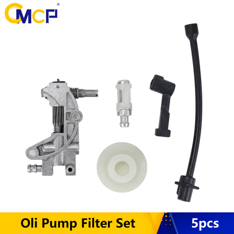 5pcs Oil Pump Filter Pipe Hose Line Oil Nozzle Turbine Kit For 4500 5200 5800 45CC 52CC 58CC Gasoline Chainsaw Spare Parts ► Photo 1/6