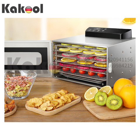 KAKOOL 6 Trays Food Dehydrator Snacks Dehydration Dryer Fruit Vegetable Herb Meat Drying Machine Stainless Steel 110V 220V EU US ► Photo 1/6