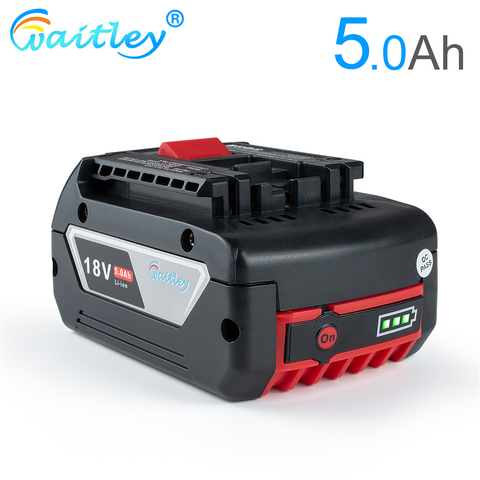 Waitley 18V 5000mah Rechargeable Li-ion Battery For Bosch 18V Power tool Backup 5.0A Portable Replacement BAT609 Indicator light ► Photo 1/6