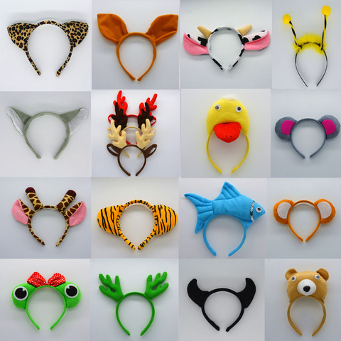 Kids Adult Cartoon Animal Ear Headband Tiger Panda Hairband  Birthday Party Favor Gift Cosplay Props Halloween Christmas Xmas ► Photo 1/6