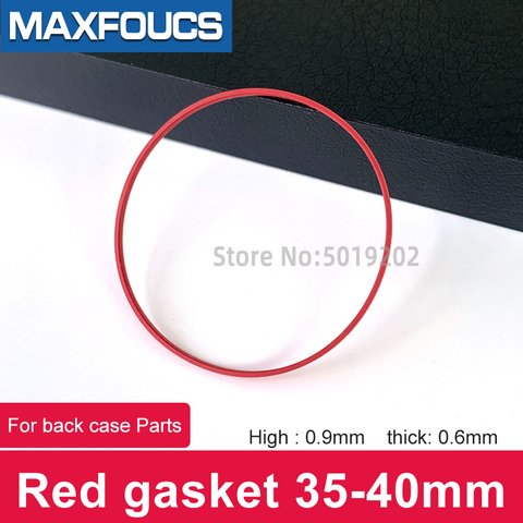 Red gasket O Ring 35-40mm dia 0.9mm High 0.6mm thick Plastic Gasket for back case Parts For TISSOT brand ► Photo 1/6