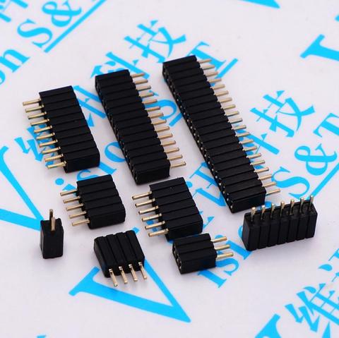 1,27mm 1,27 Pin Header Einreihige Weiblichen Abtrünnigen PCB Board Connector Pinheader 1*3/4/5 /6/8/10/12-40 p Kunststoff höhe 4 ► Photo 1/2