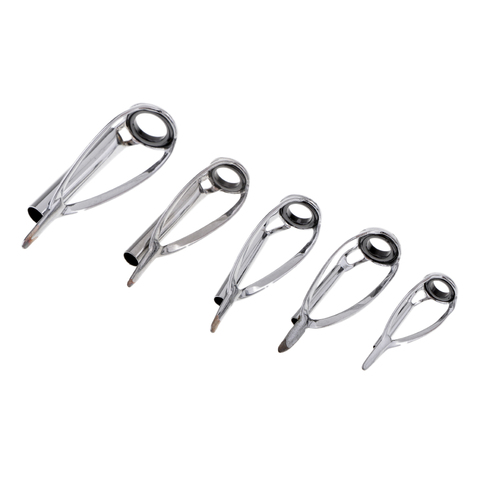 5pcs Stainless Steel Fishing Rod Tip Ring Eye Guide with SIC Ring Repair Kit ► Photo 1/6