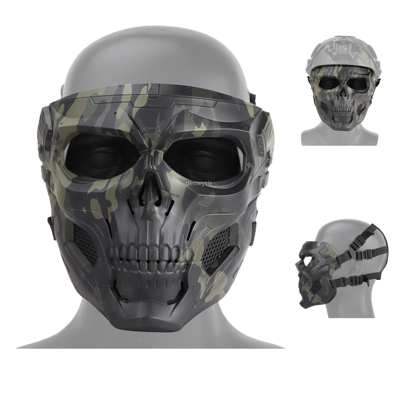 Outdoor Hunting Tactical Cycling Half Face Skull Mask Paintball MA-102 