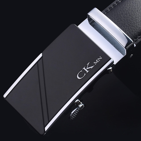 CKMN Brand Genuine Leather Belt Man Men's Belt Cow Leather Belts Fashion Automatic Buckle Black Leather Belts For Men ► Photo 1/6