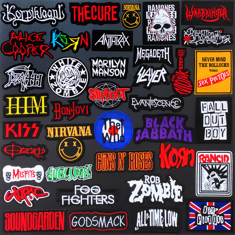 ROCK MUSIC Patch for Clothing DIY Iron on Embroidered Sewing Applique Cute Sew on Fabric Badge Apparel Accessories L100-027 ► Photo 1/1