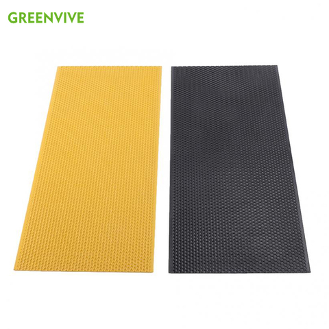 10PCS Bees Comb Honey Square Frame Plastic Honeycomb Bee Wax Foundation Beehive Frames Base Sheets Black and Yellow ► Photo 1/6