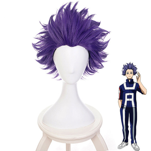 Boku no Hero Academia Shinsou Hitoshi Shinso Wig Cosplay Costume Short Purple Synthetic Hair+Wig Cap ► Photo 1/5