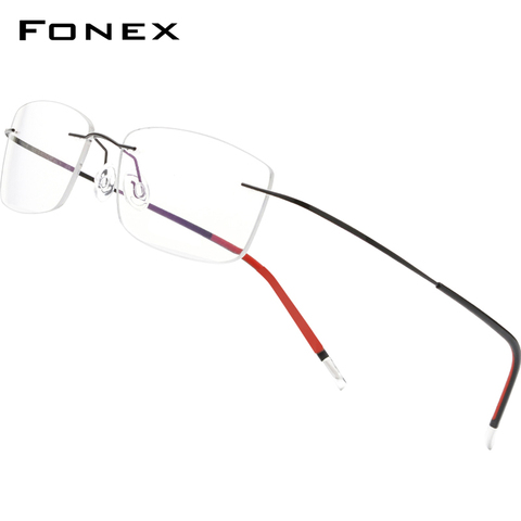 FONEX B Pure Titanium Rimless Optical Glasses Men Women Frameless Prescription Eyeglasses Frame Ultralight Myopia Eyewear 9203 ► Photo 1/6