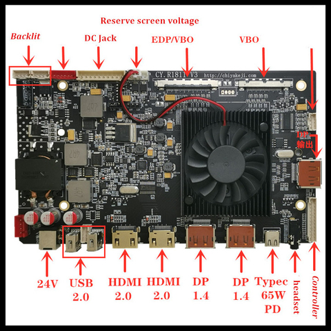 5K universal DIY HD R1811 driver board USB-C HDR Freesync EDP VBO 144Hz DP1.4 LCD driver board for LM270QQ1 LM270QQ2 100% Tested ► Photo 1/6