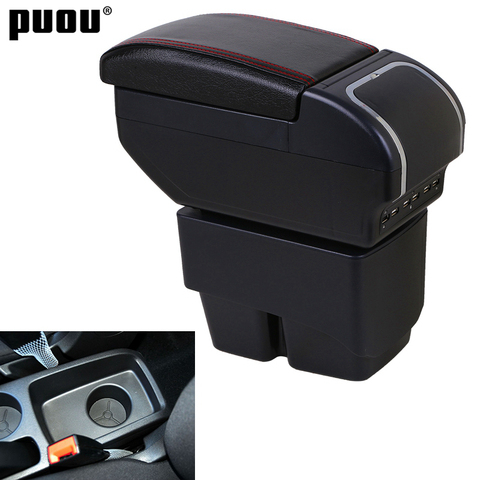 Armrest Box For Ford Fiesta Large torage Space+Dual Layer+USB Interface 2009-2017 Center Centre Console Storage Box with cup ho ► Photo 1/6
