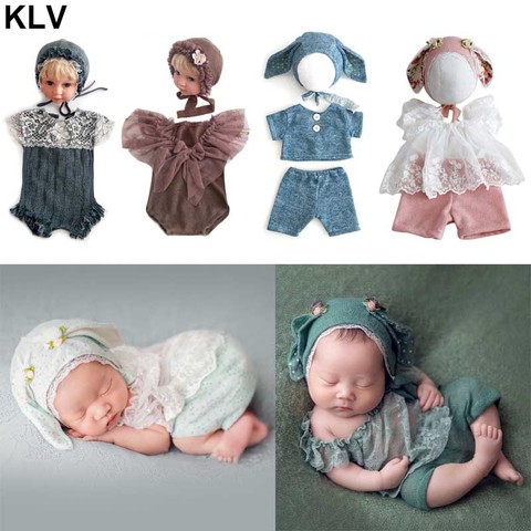 Fashion Infant Photo Clothing Sweet Newborn Baby Girls Photography Clothes Accessories Hat Pants Outfits 0-1 Month ► Photo 1/6