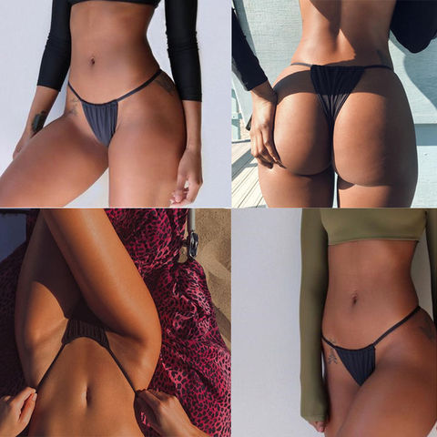 Summer Sexy Briefs Women Thongs Bikinis Brazilian Cheeky Bikini Bottom Thong Bathing Suit Swimsuit Swimwear Trunks ► Photo 1/4