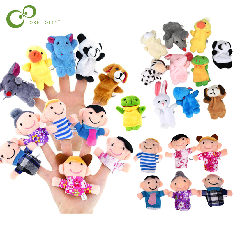 16pcs Cartoon Finger Doll Family Members Props Toy Finger Toy for Children Kids 
