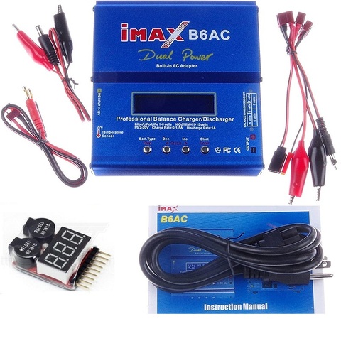 80W IMAX B6AC Balance Charger for Li-Ion/LiPo/LiFe/NiCd/NiMH/Lead Acid Lipro Battery + EU US Plug + Low Pressure  Tester ► Photo 1/6